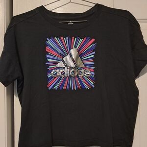 Adidas Black Graphic Loose Fit T-Shirt